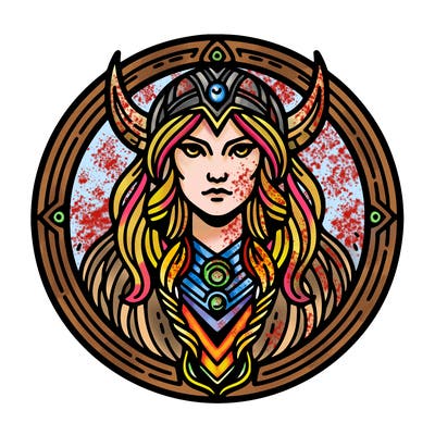 realistic valhalla goddess  symbol