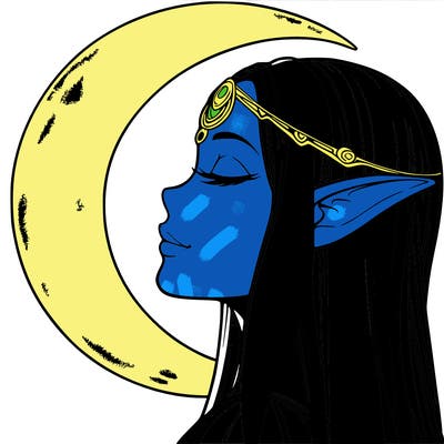 a realistic moon elf