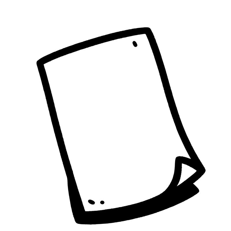 a blank piece of paper with absolutely nothing on it
