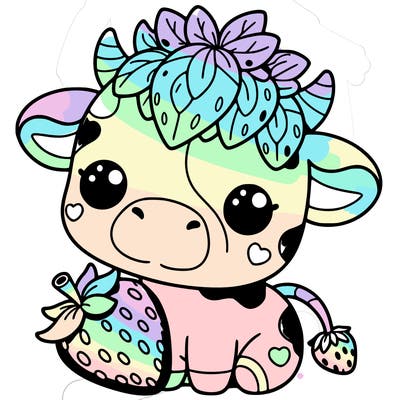 cute strawberry cow