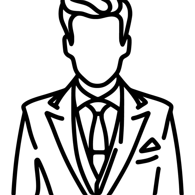 abstracted man in suit and tie