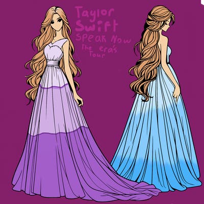 realistic woman with long flowing dress