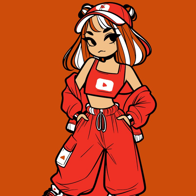 girl in crop top and baggy pants