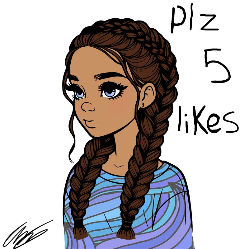 realistic girl with braids