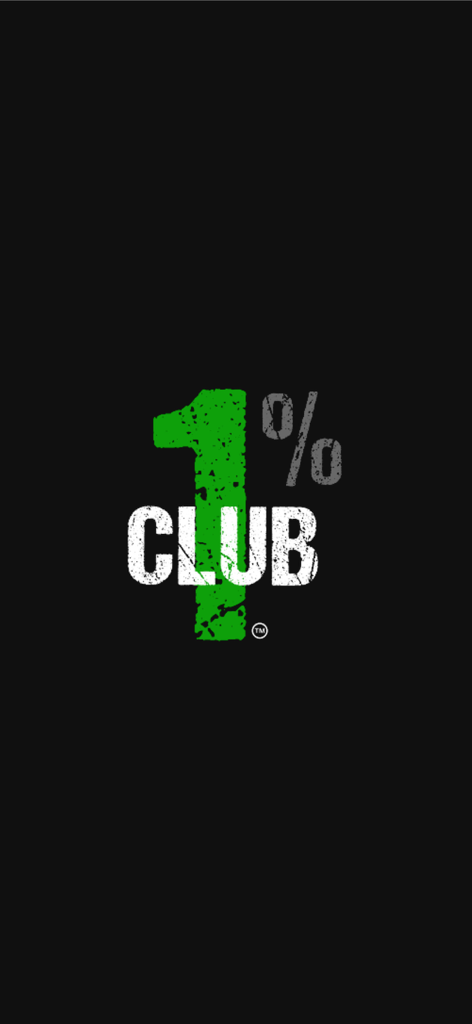 1 Percent Club - Logo of the 1 Percent Club fitness and performance app featuring a green 1 and white club text on a black background