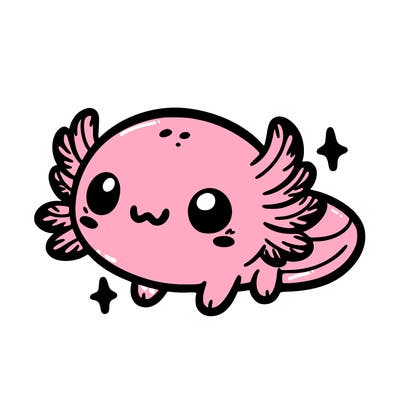 cute easy baby axolotl