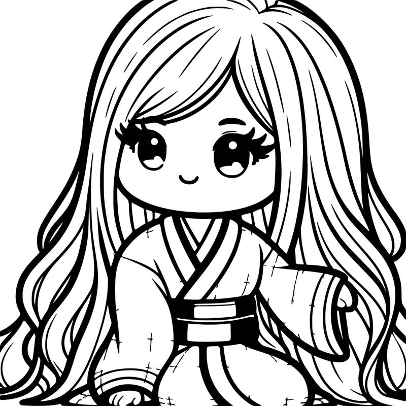long haired girl in a kimono