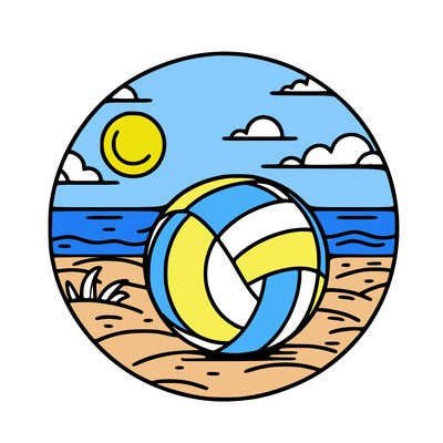 volleyball on a beach