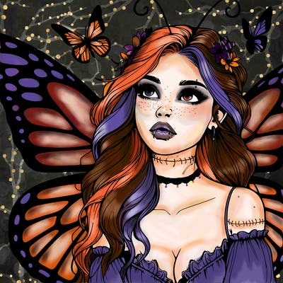 butterfly fairy realistic girl