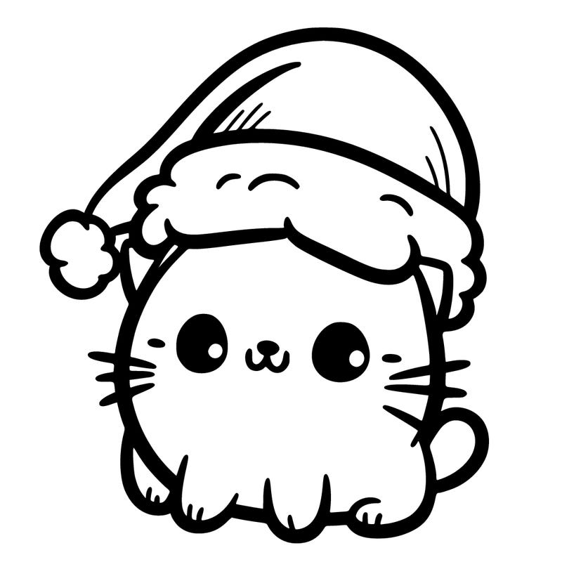 a cat with a christmas hat