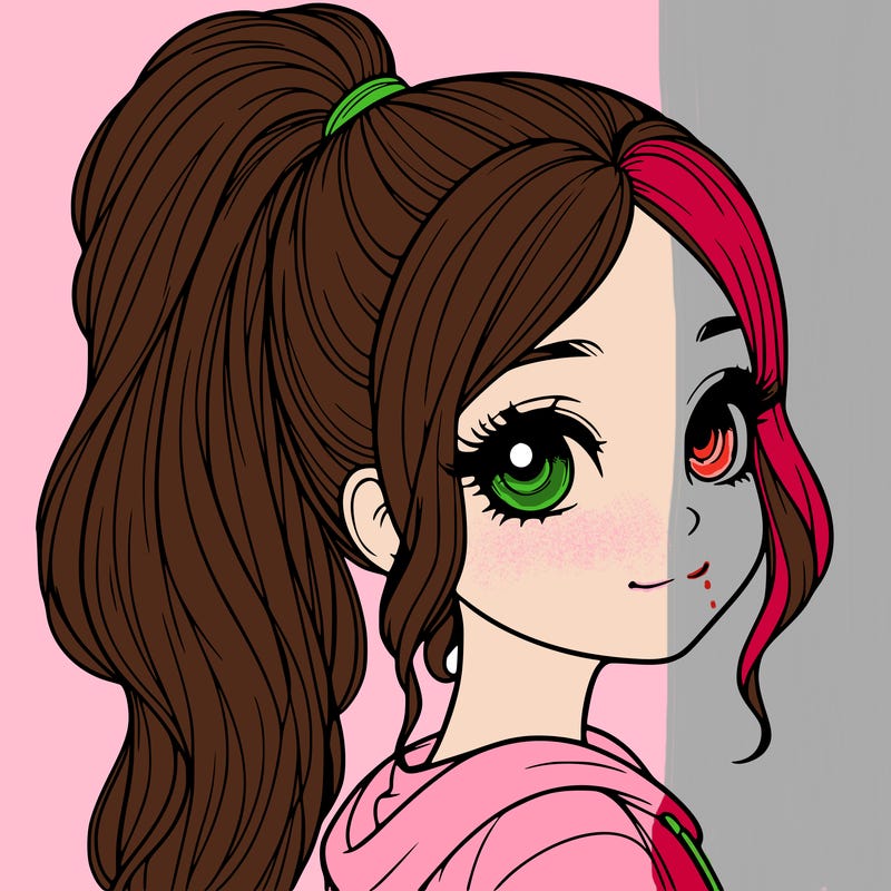 realistic girl with a high pony