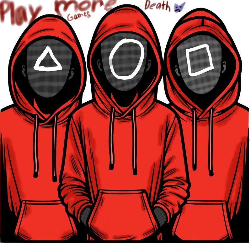 3 faceless people in  hoodies