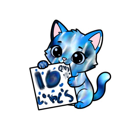 a small cat with a blank sheet of paper in its hand. the cat is sooooooo cute!