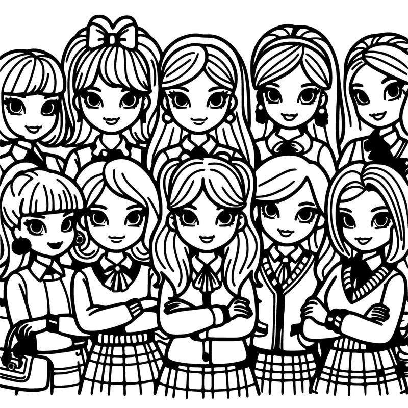preppy gang of girls