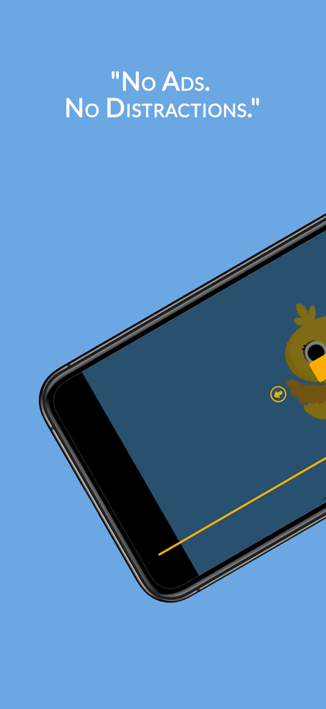 KidsTube - Safe Videos - Smartphone screen showing KidsTube app with text highlighting no ads and no distractions