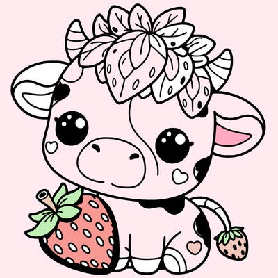 cute strawberry cow