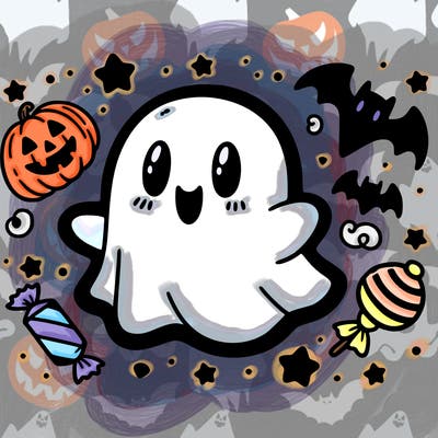 halloween cute little ghost