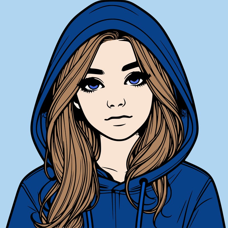 realistic girl with a hoodie