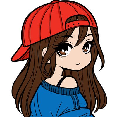 girl with a backward hat on