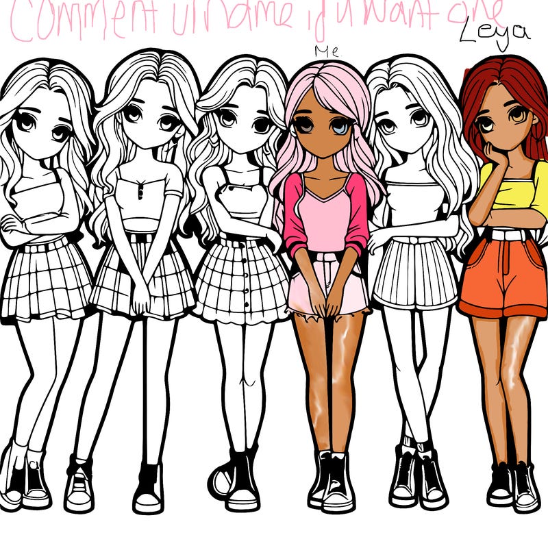 a group of girls realistic