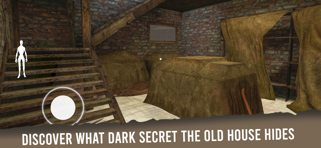 The curse of Emily:Horror Game - Gameplay screenshot of a dark basement room in The Curse of Emily Horror Game