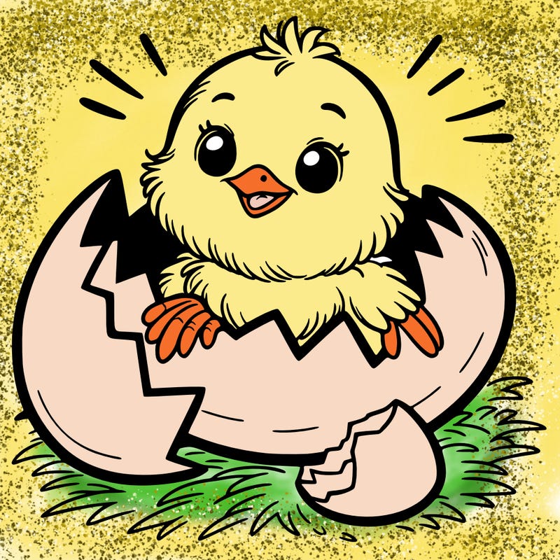 a chick hatching out of a egg