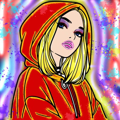 a realistic girl in a hoodie