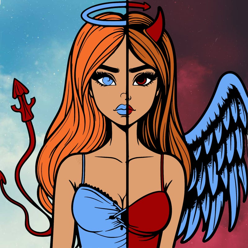 devil vs angel realistic girl