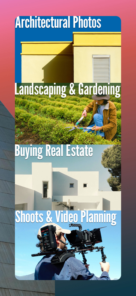 Sun Seeker - Sunlight Tracker - Examples of Sun Seeker app use cases for architecture gardening real estate and film planning