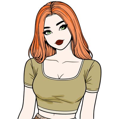 realistic girl with crop top