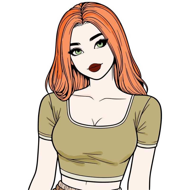 realistic girl with crop top