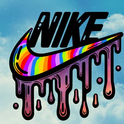 dripping nike logo