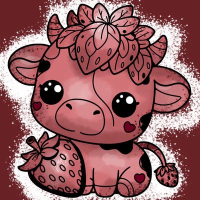 cute strawberry cow