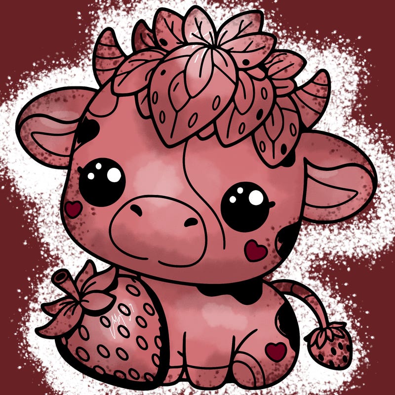cute strawberry cow