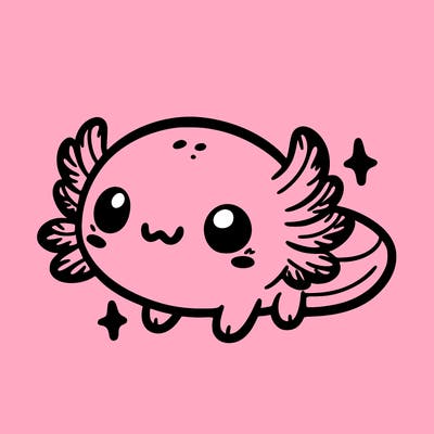 cute easy baby axolotl