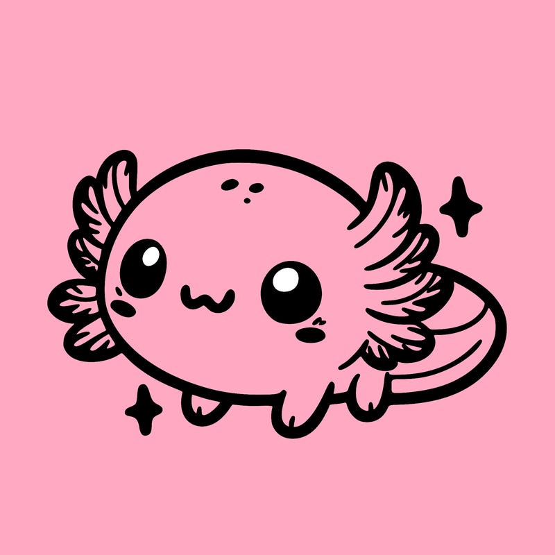 cute easy baby axolotl