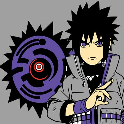 sasuke with his sharingon