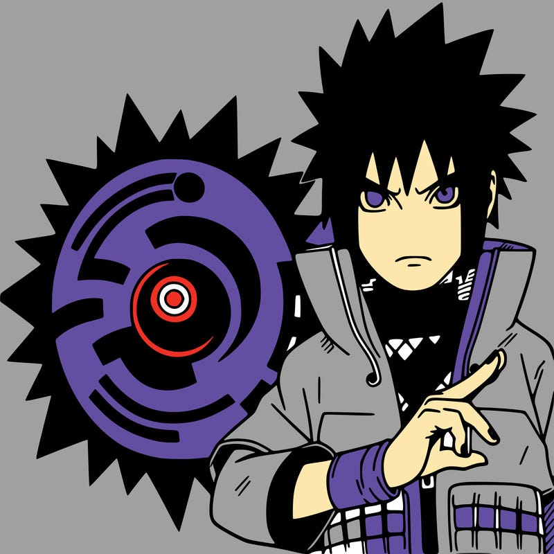 sasuke with his sharingon