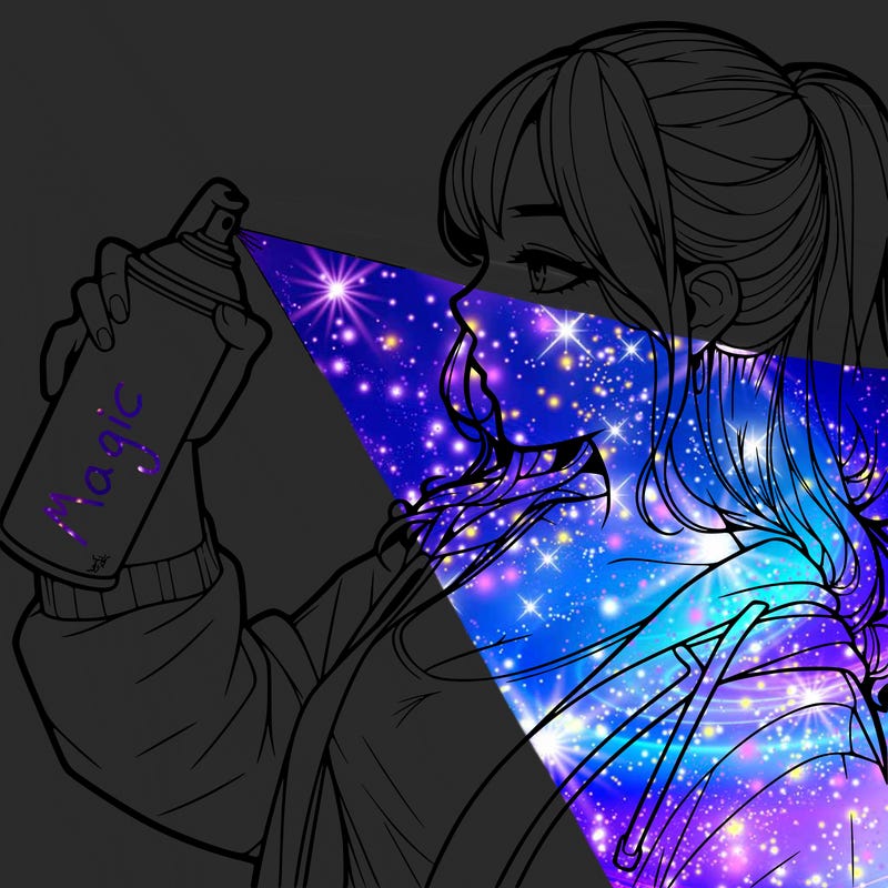 a realistic girl spray, painting