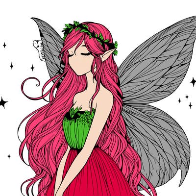 ethereal realistic fairy girl