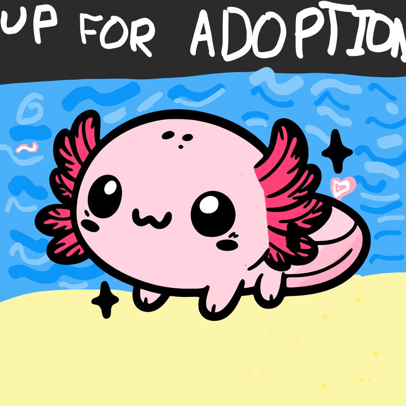 cute easy baby axolotl