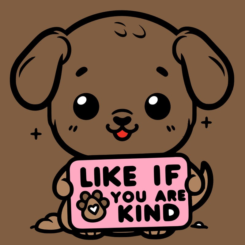 make a sign that says like if you are kind with a cute little dog