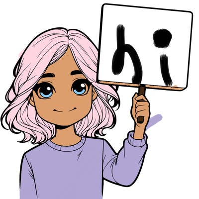 realistic girl holding up a sign