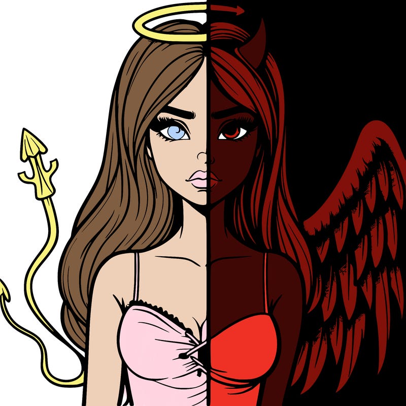 devil vs angel realistic girl