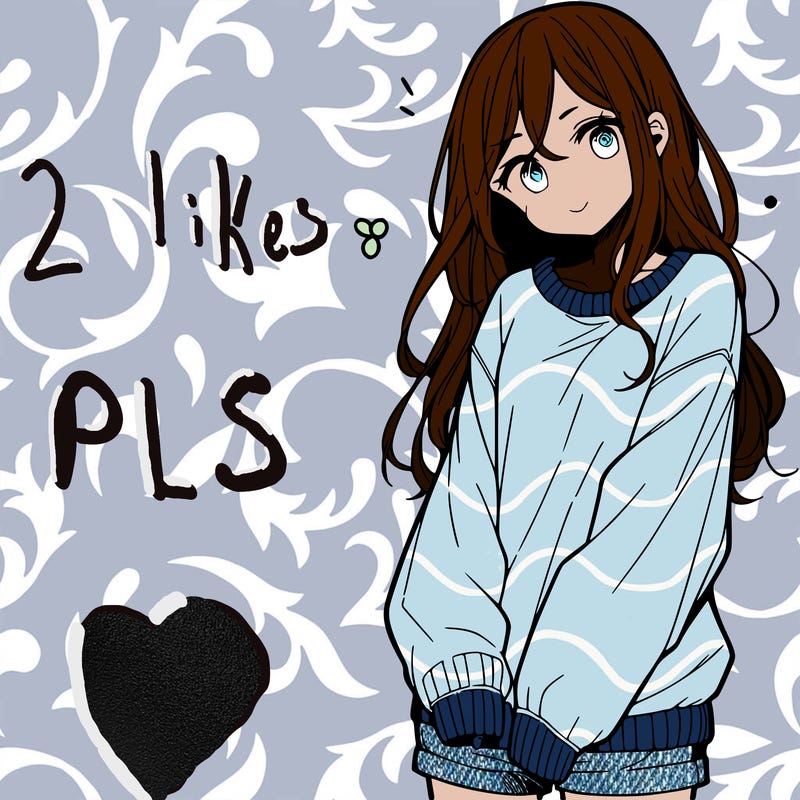 manga teen girl  in a sweater and baggy pants
