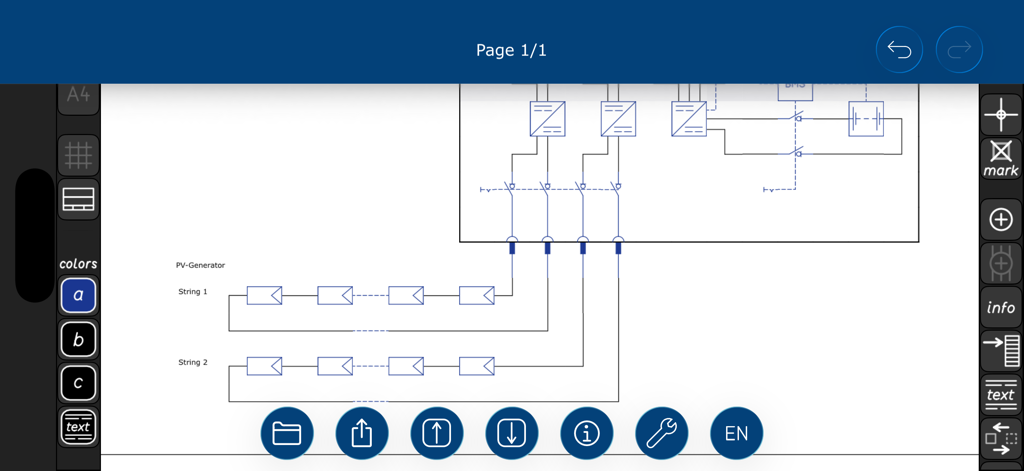 Circuit Planner - Solar PV generator circuit diagram design in the Circuit Planner app