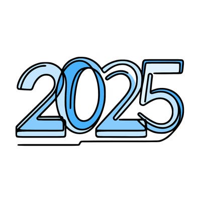 one line numbers sketch design “2025”