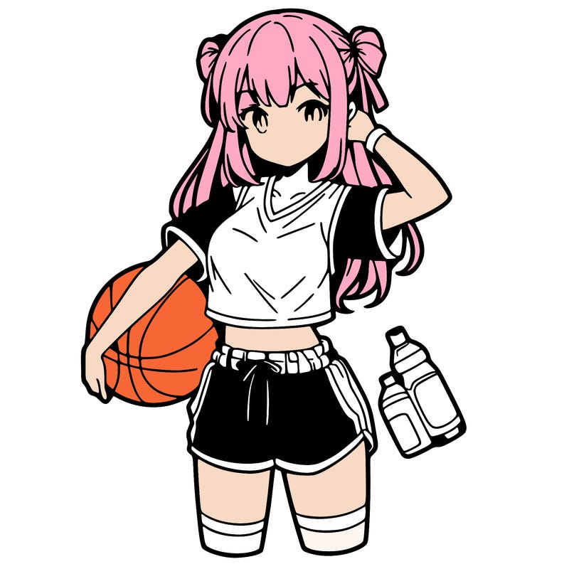 sports anime girl in shorts