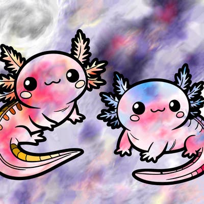 cute axolotls