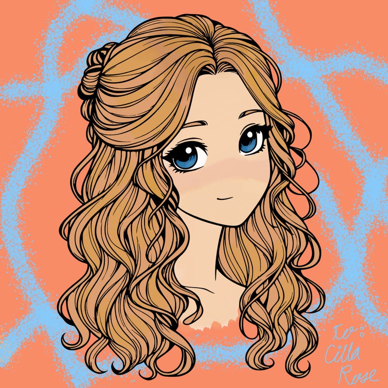realistic girl with wavy hair